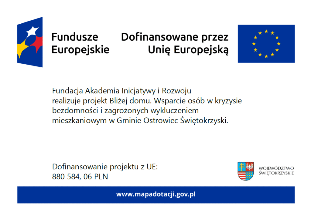 Plakat dotyczący kwoty dofiansowania projektu.