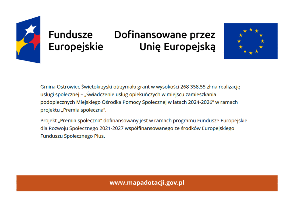 Plakat informacyjny o wysokości dofinansowania